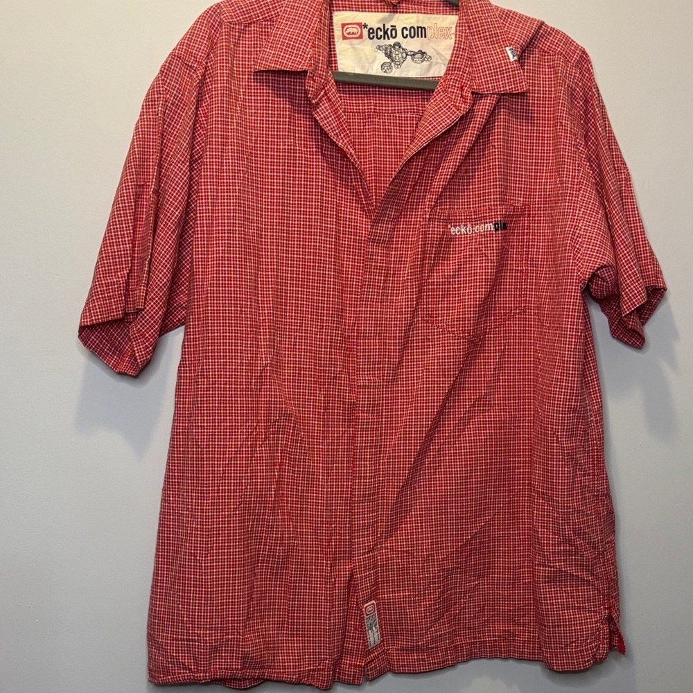Ecko Unlimited Red Checkered Men's Shirt Size XL